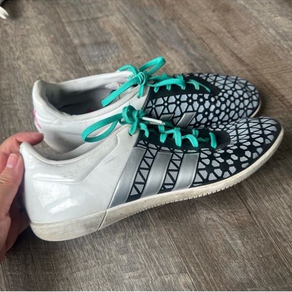 adidas Other - Adidas White and Black Sneakers with Teal Accents